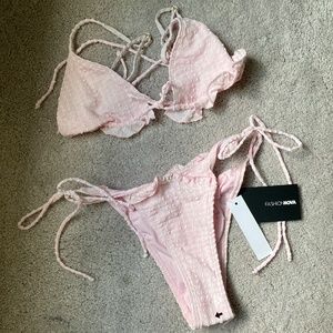 NWT Light Pink Frill Bikini Set